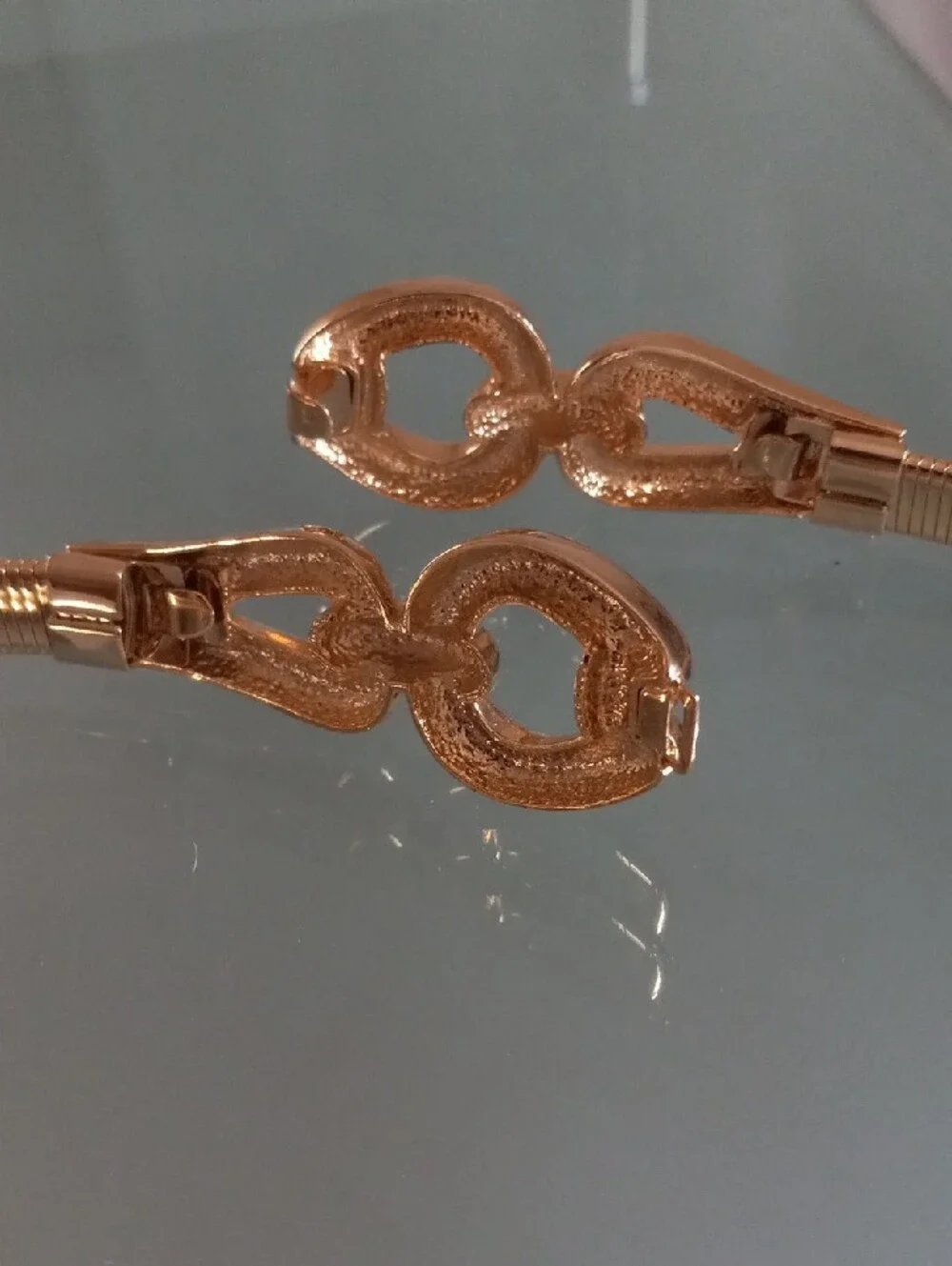Vintage Gold Tone Stretch Mesh Belt Chain Link Buckle 31.5